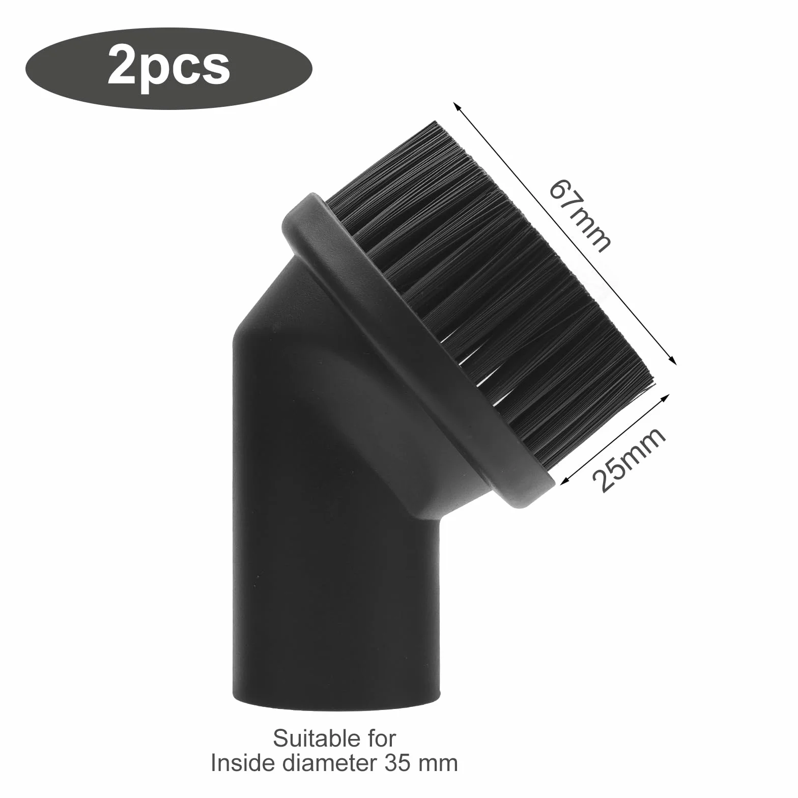 TNSLAND 2 sztuki szczotka do odkurzacza 35mm, uniwersalna końcówka do odkurzacza, akcesoria do odkurzaczy dla Miele, Kärcher, Bosch, Panasonic, Samsung i innych marek