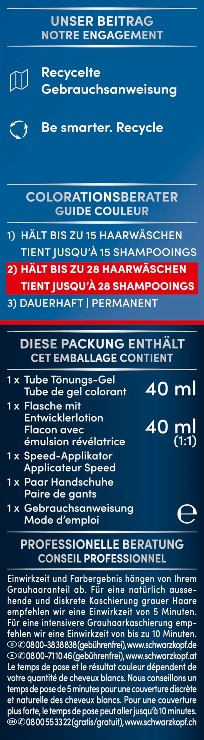Schwarzkopf Men Perfect Męski odsiwiacz do włosów w żelu, 40 Naturalny Ciemny Blond, trójpak (3 x 80 ml)