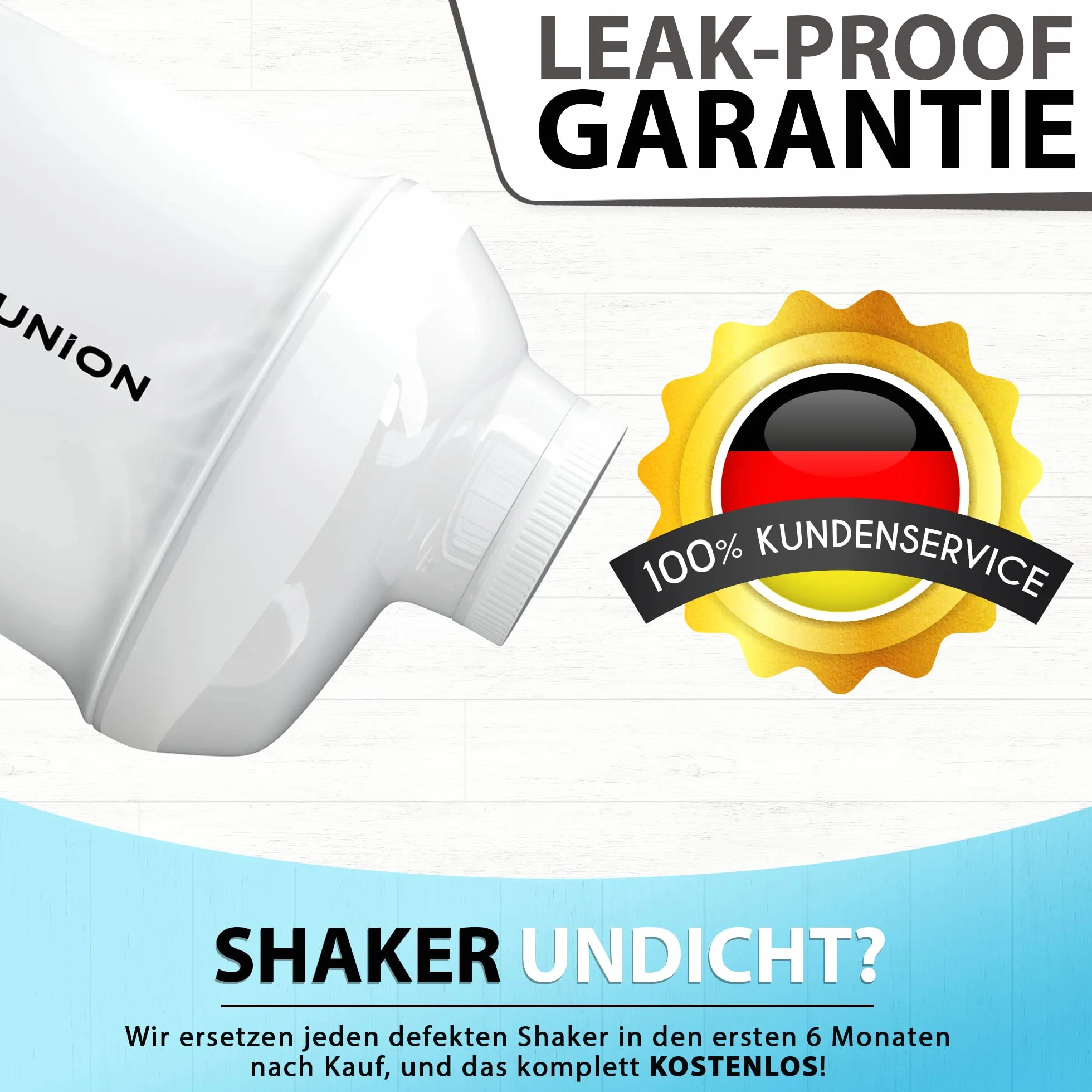 AMITYUNION Protein Shaker 400 ml - Szczelny shaker bez BPA z sitkiem i skalą