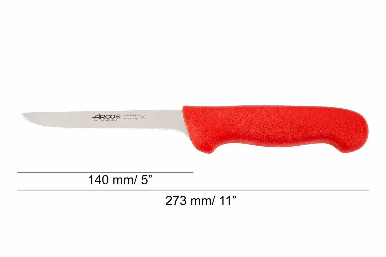 Arcos 2900-boning nóż 140 mm stal nierdzewna 18/8 uchwyt polipropylenowy czerwony