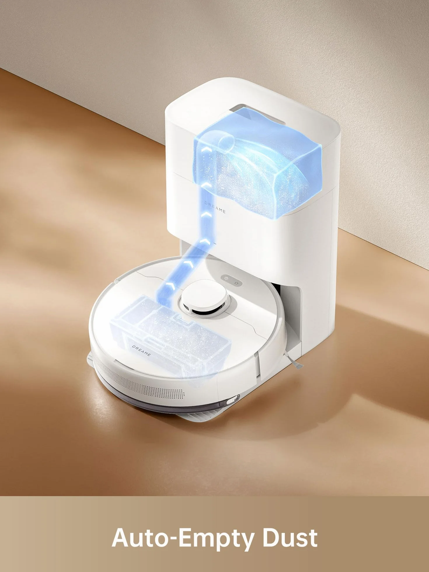 Dreame D10 Plus Gen 2 Robot Odkurzacz i Mopy, 6000Pa Robot Odkurzacz z samowoleczącą podstawą, Nawigacja LiDAR, zdolność do pokonywania przeszkód 20 mm, wielowarstwowa mapa, bateria 5200 mAh, biały