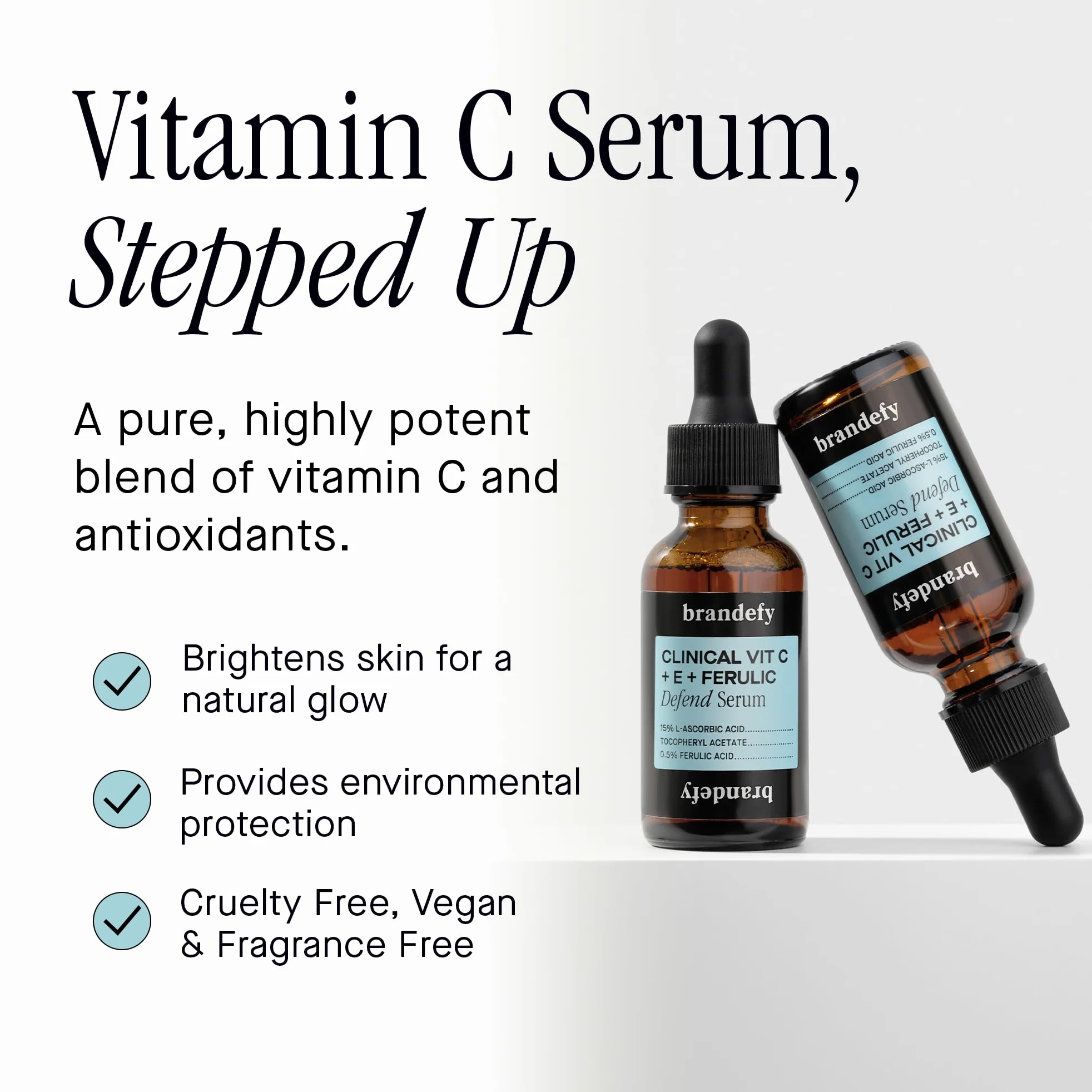 Skincall serum z witaminą C - CE + kwas ferulowy 15% l. kwas askorbinowy, .5% kwas ferulowy i witamina E. serum z witaminą C, korektor ciemnych punktów, przeciwutleniające serum do twarzy, klinicznie
