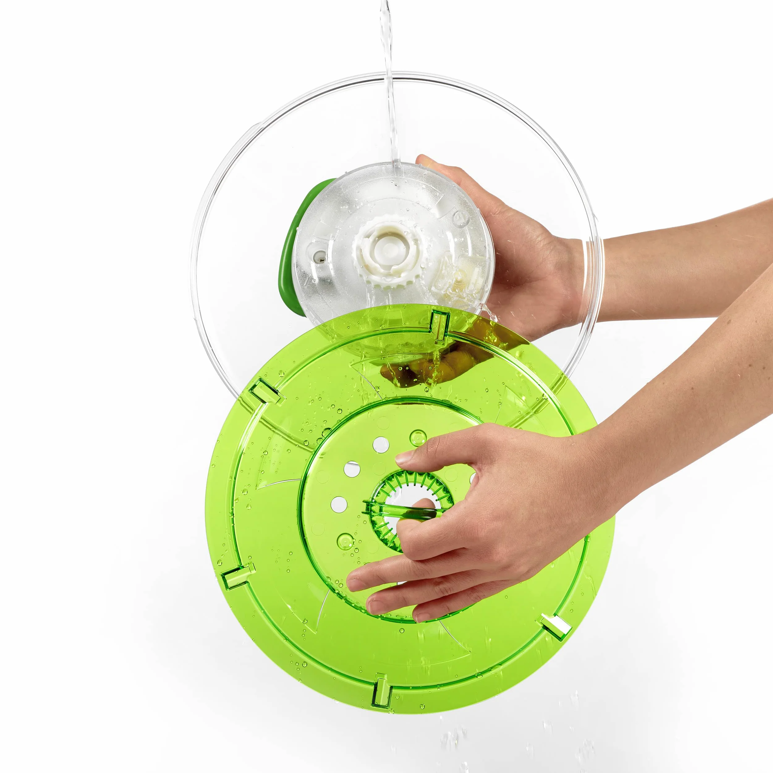 Zyliss Easy Spin 2 Salad Spinner, 3,5 l, plastik, zielony, unikalny AquaVent™/chowany przewód i system hamulcowy/antypoślizgowa podstawa/łatwe czyszczenie