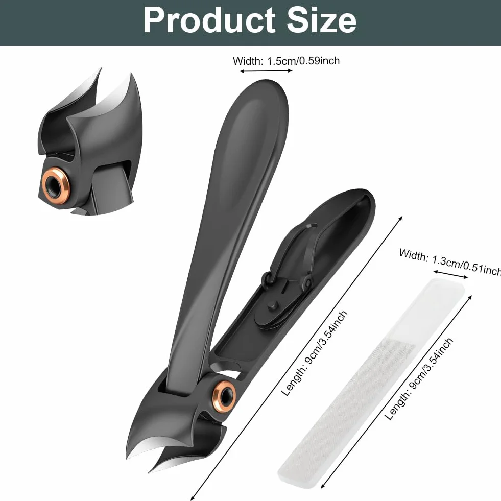 Beugo Obcinacz do paznokci z pochylonymi paznokciami, 2 szt. ultra szeroka szczęka otwierające obcinacz do paznokci ze stali nierdzewnej ergonomiczne kątowe paznokcie dla seniorów paznokcie i stopy
