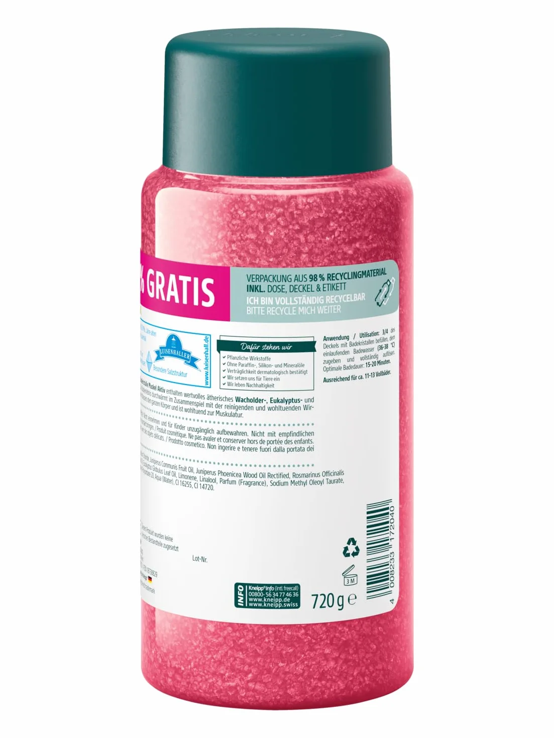 Kneipp Muskel Aktiv Sól do Kąpieli, 720 g