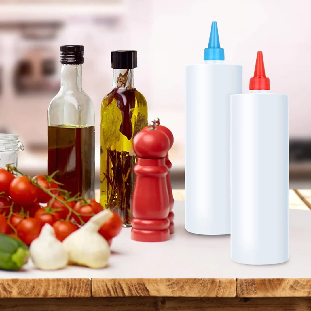 Butelki do wyciskania przypraw 500 ml 3 szt plastikowe z nakrętką