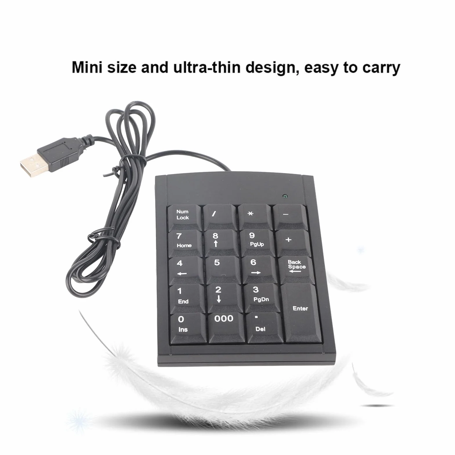 Klawiatura Numeryczna USB, Przenośna 19 Klawisz Number Pad Mini USB Numpad Numpad Keypad dla Laptopa Komputerowy Notebook Komputerowy