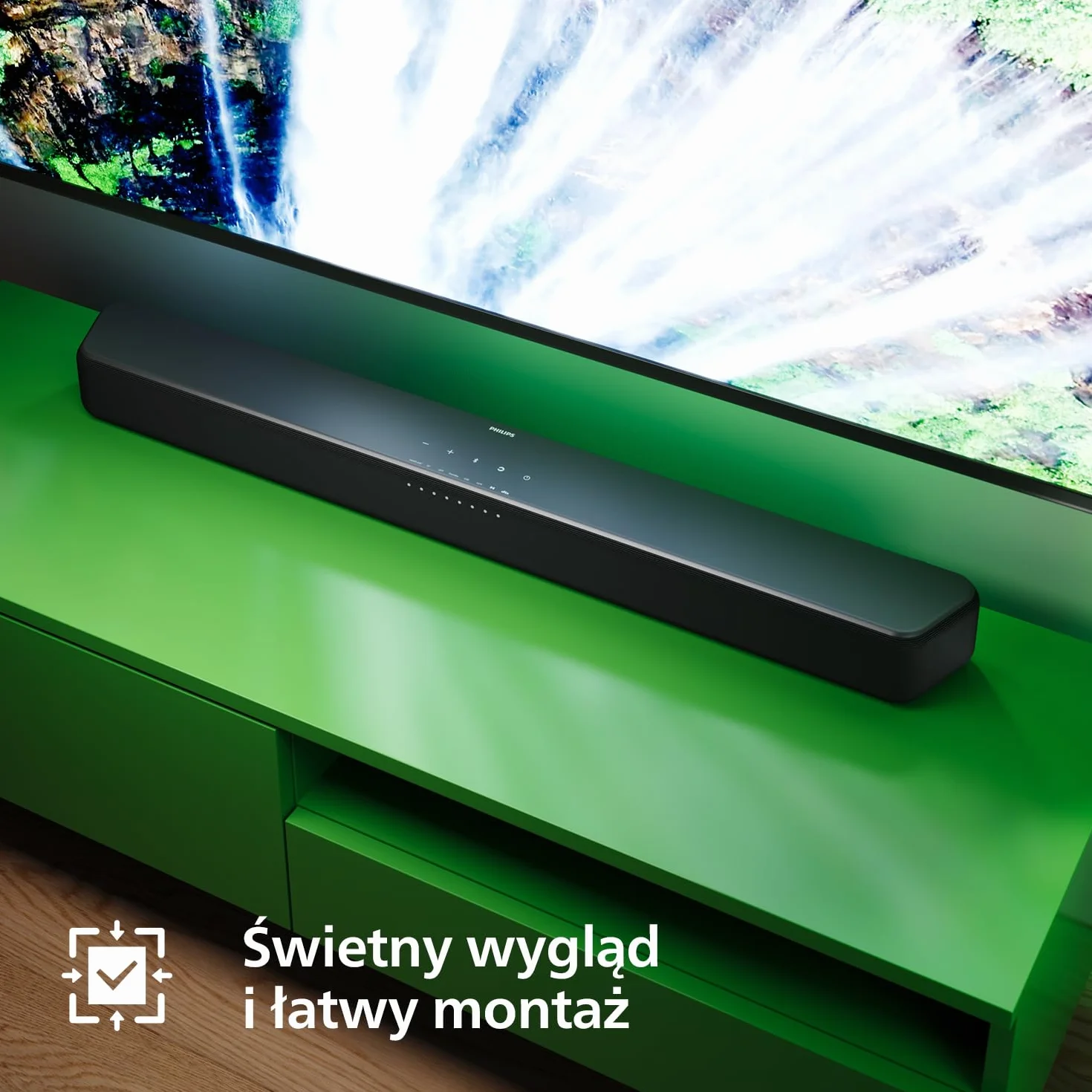 Philips TAB5309 Soundbar 2.1 z bezprzewodowym subwooferem – 2.1-kanalowy, 240 W, DTS Virtual X, Bluetooth 5.4, HDMI ARC, zlacze optyczne i port USB - Ciemnoszary