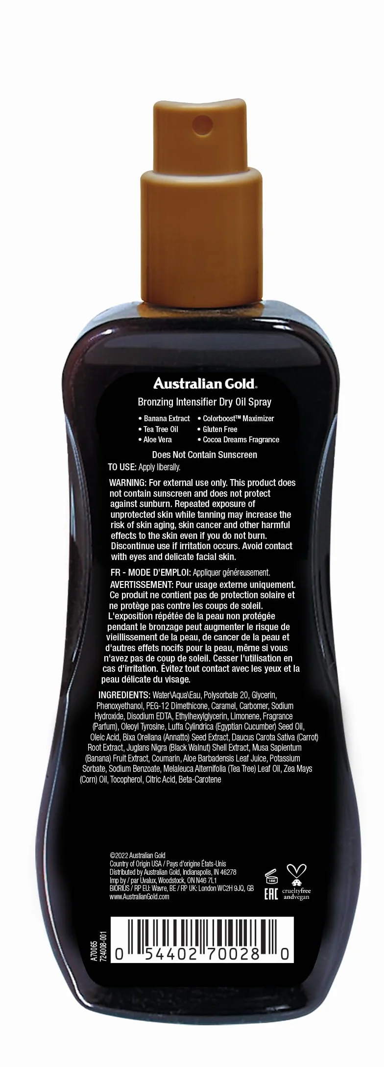 Australian Gold Brązujący suchy olej w sprayu 237 ml Intensifier