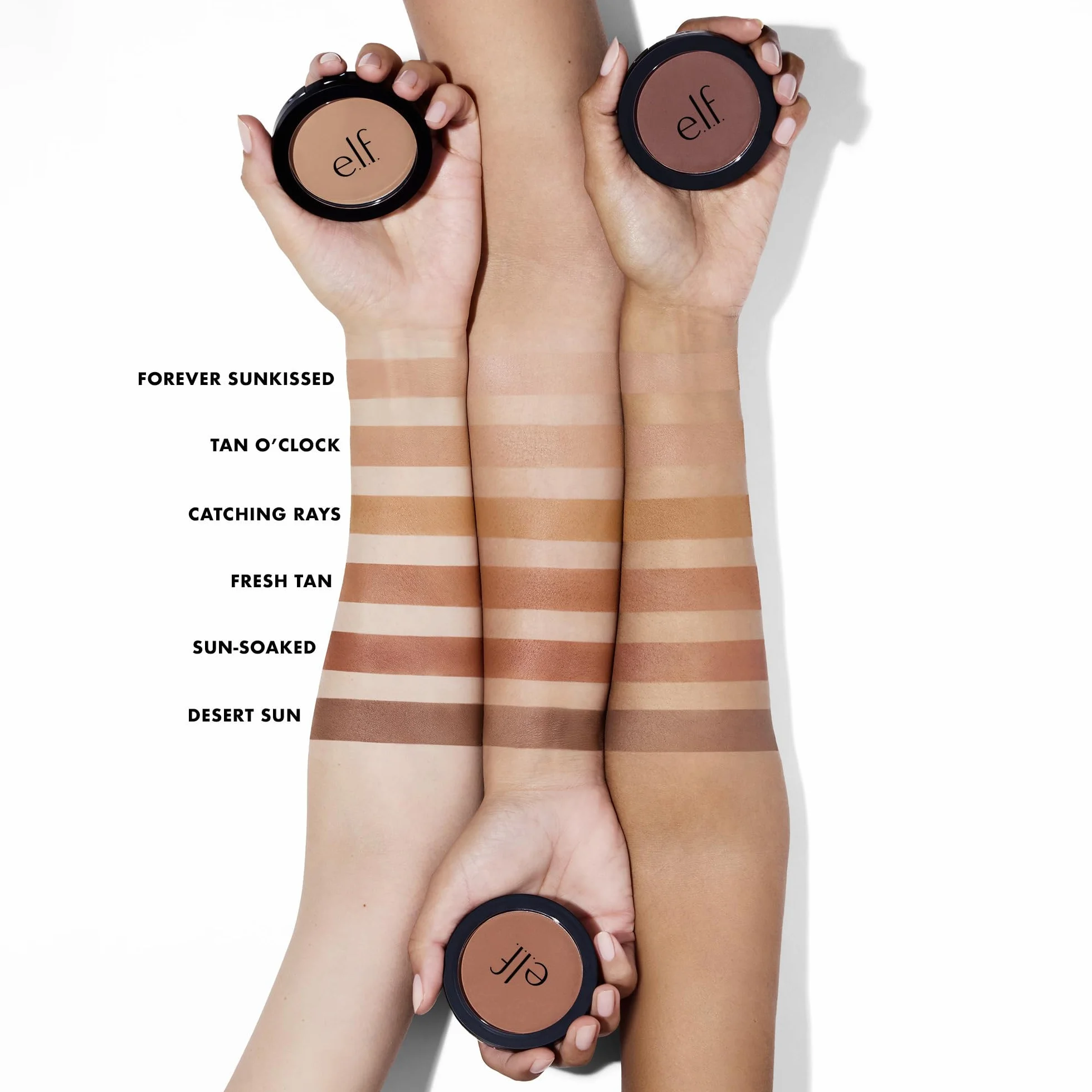 e.l.f. Primer-Infused Bronzer, długotrwały i odporny na budżet makijaż, lekki i składany, gładki i łatwy w użyciu, wegański i nietestowany na zwierzętach, Tan O' Clock