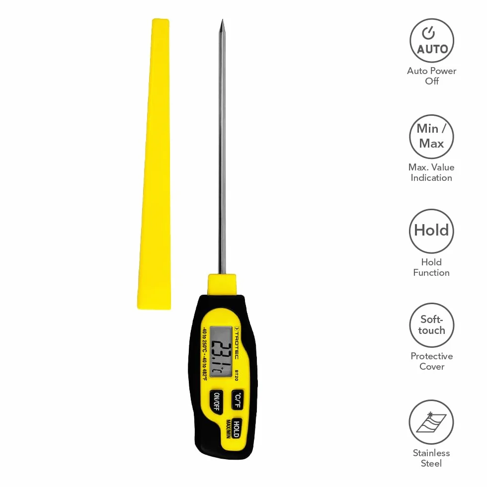 TROTEC BT20 cyfrowy termometr kuchenny zakres pomiaru -40°C do +250°C