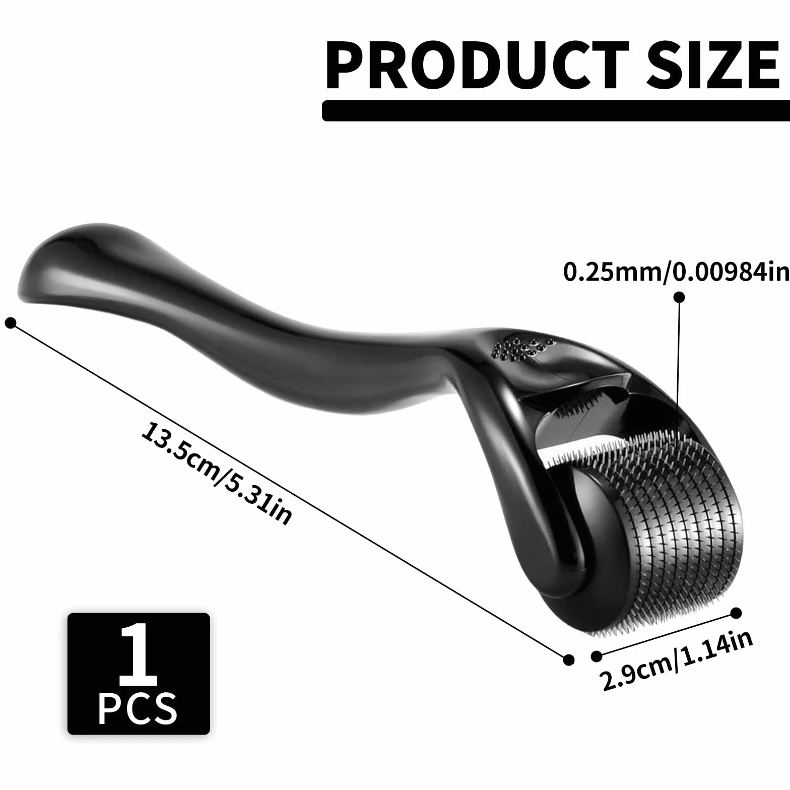 0,5 cm Mikroneedling do twarzy, Microneedling Hair z 540 końcówkami, mikroigłowa rolka do brody do twarzy, włosów, skóry, zmarszczek, wzrostu brody z mikroigłą do
