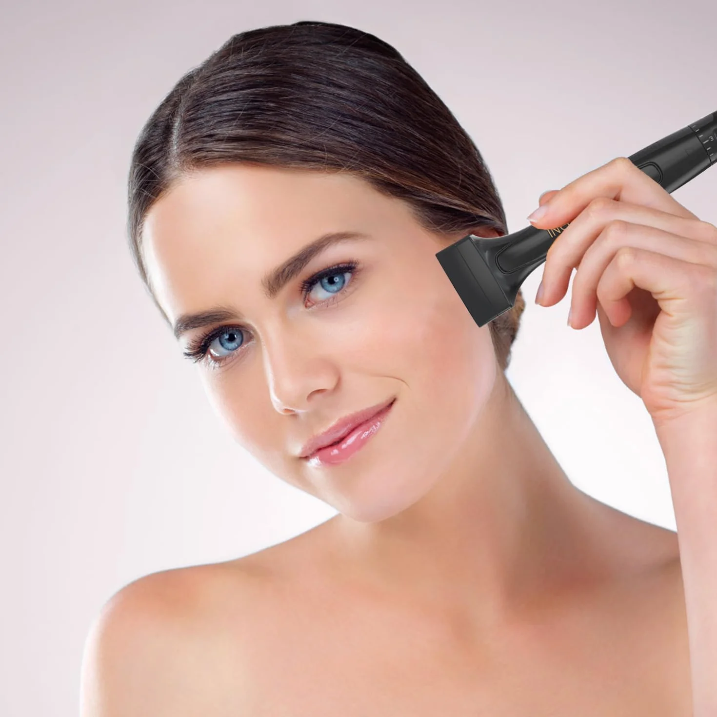 Derma Stamp, mikroneedling Dermastamp, stempel Derma ze 140 tytanowymi prawdziwymi igłami, Pro Microneedling Stamp do włosów, brody, twarzy i ciała, alternatywa dla Derma Roller i Derma Pen - czarny