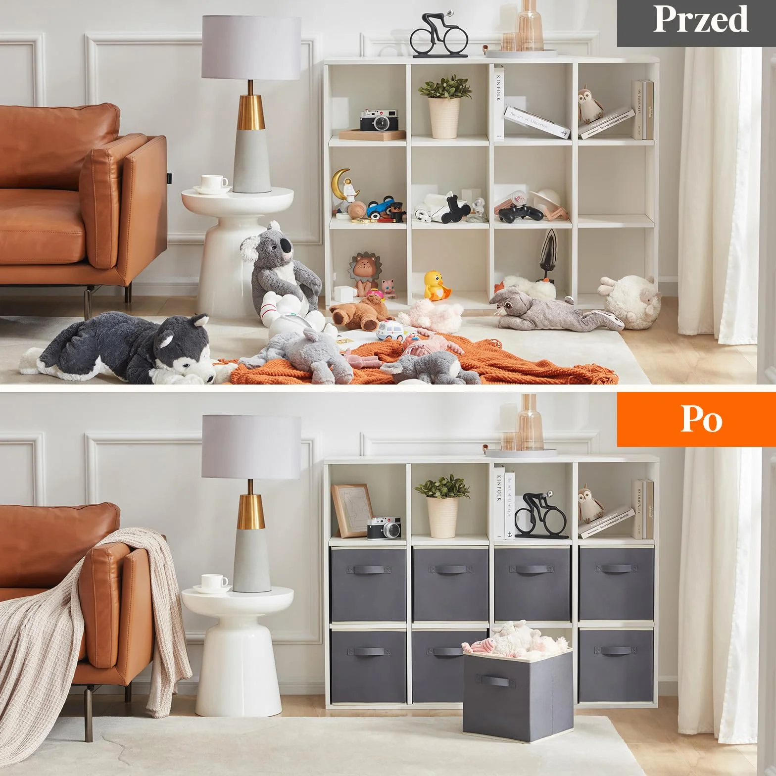 Lifewit 11-calowy pojemnik magazynowy kostki, zestaw 8 szt., szary