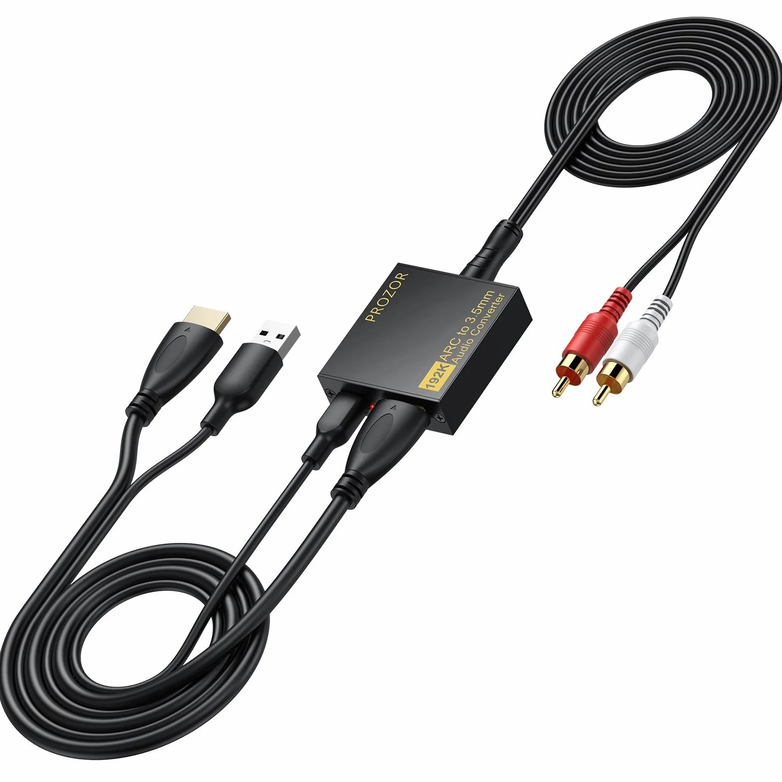PROZOR eARC/ARC HDMI na 3,5 mm konwerter audio stereo obsługuje PCM 192 kHz do telewizora, wzmacniacza, słuchawek, głośników