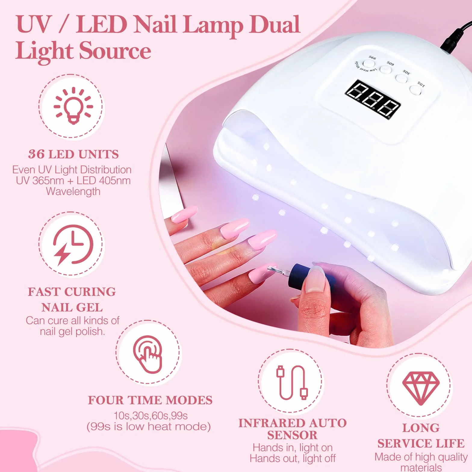 COSCELIA Zestaw 20 lakierów do paznokci UV z lampą UV/LED, 80 W, z elektryczną frezarką do paznokci, lakier żelowy, baza i top coat, zestaw startowy do paznokci żelowych