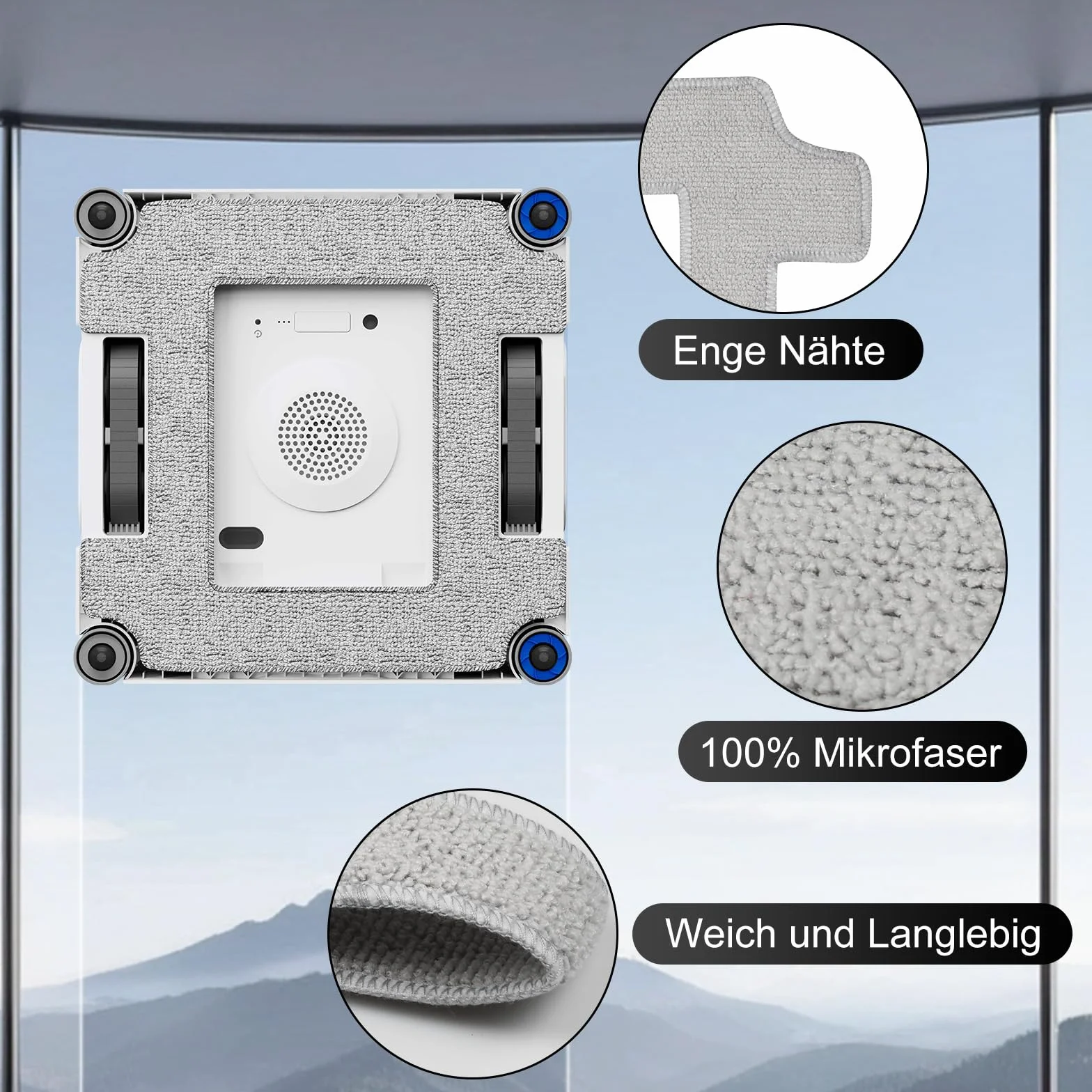 ECOVACS WINBOT W2S/W2S Omni ściereczki z mikrofibry do mycia okien, 8 sztuk