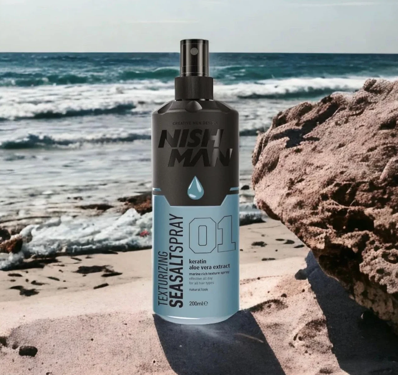 NISHMAN Spray z Solą Morską 01 - Keratin & Aloe Vera 200ml