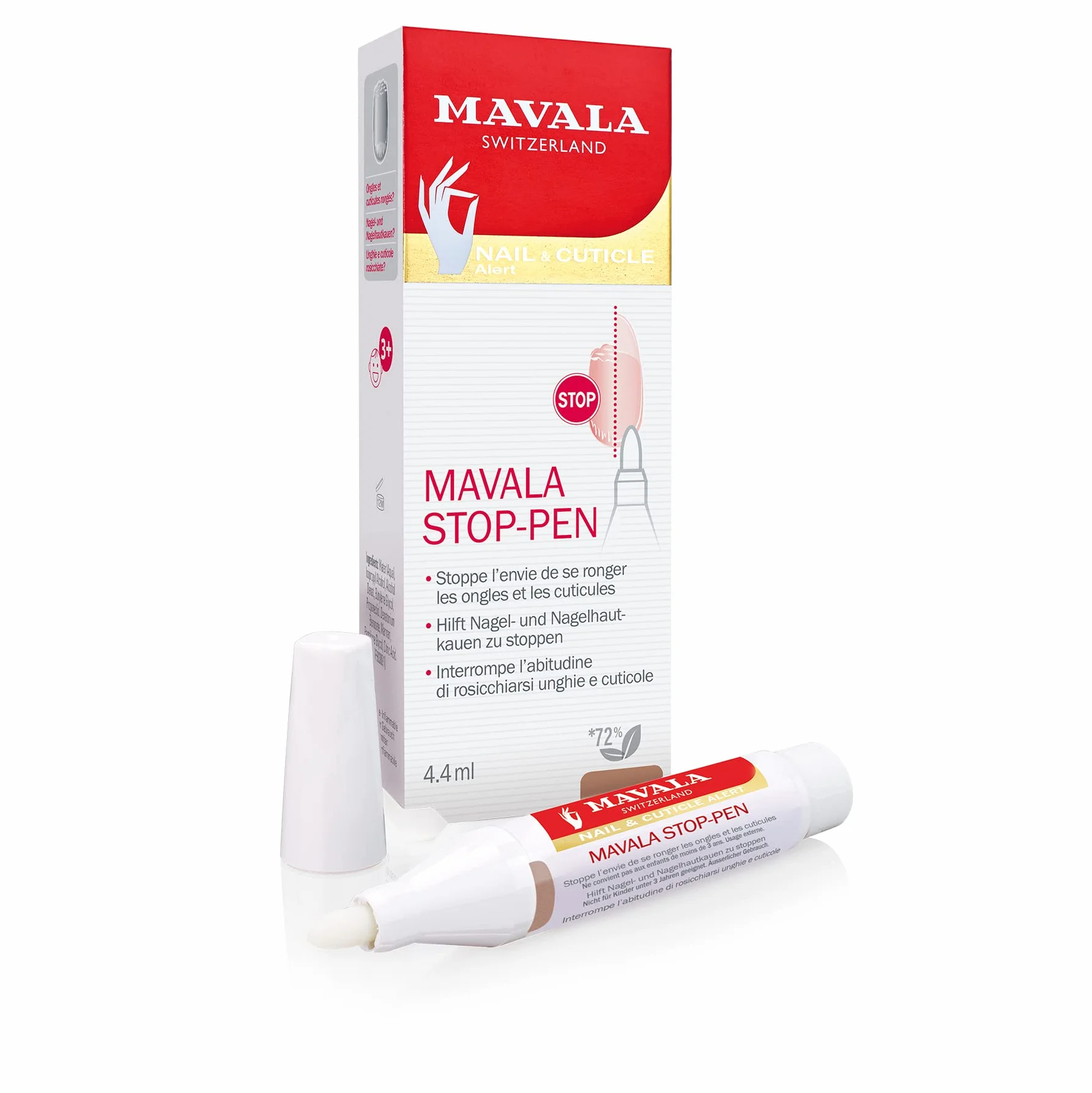 Mavala - Mavala Stop-Pen Aplikator Pen - Zatrzymaj chęć obgryzania paznokci i odżywia naskórek - Wodna formuła gorzkiego smaku z ekstraktem roślinnym