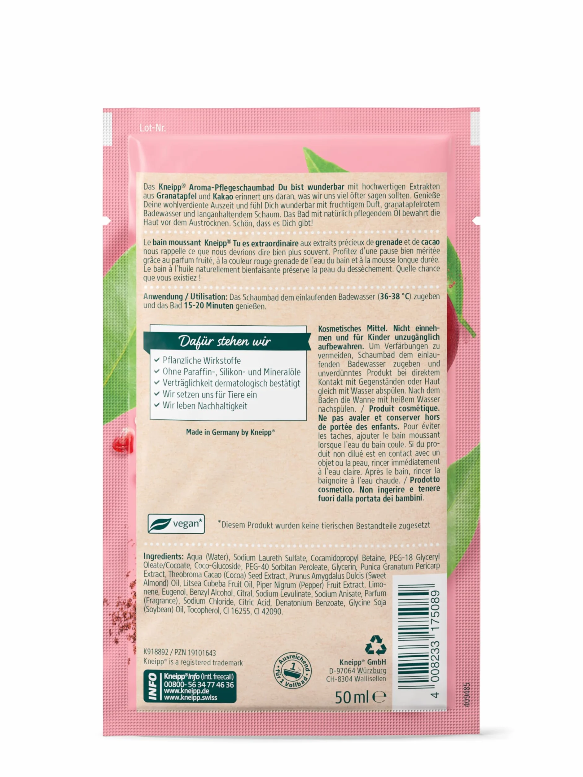 Kneipp Aroma Du Bist Wonder Płyn do Kąpieli, 50 ml