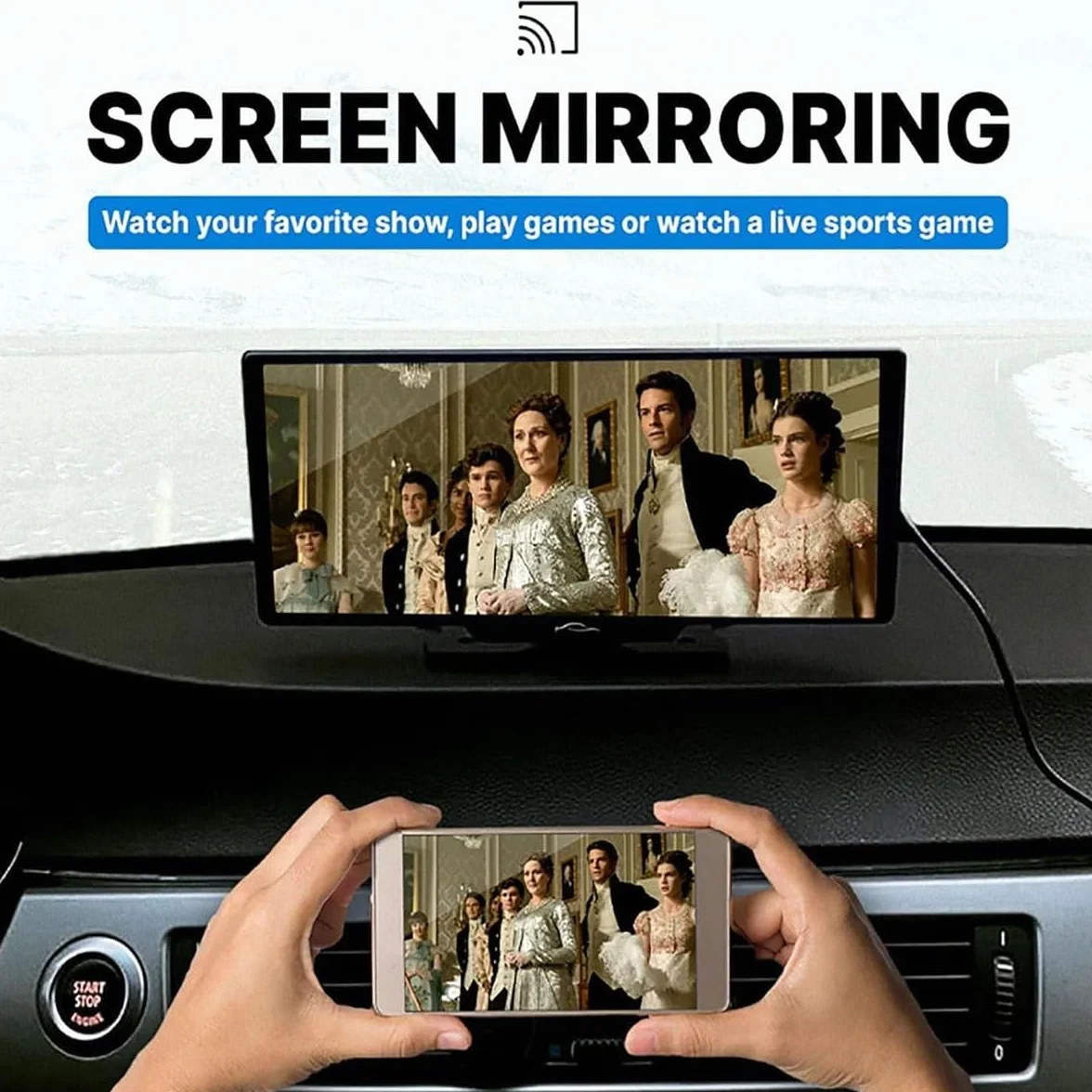 Cartablet Pro Max 2025 Flexscreen ProCarplay bezprzewodowy wyświetlacz z kamerą 4Kam, 10,26" przenośny wyświetlacz HD Carplay i automatyczny, kamera zapasowa 1080P, wyświetlacz HD IPS, nawigacja GPS