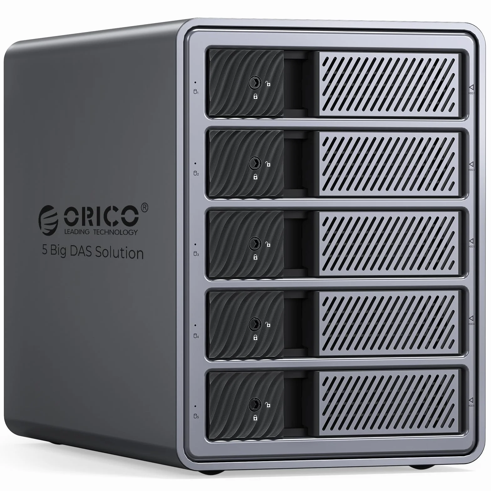 ORICO Aluminiowa Obudowa na Dyski Twarde dla 5 Dysków, Stacja Dokująca USB 3.0 dla Dysków 3.5 Cala do 22 TB Kompatybilna z MacOS i Windows (9858U3)