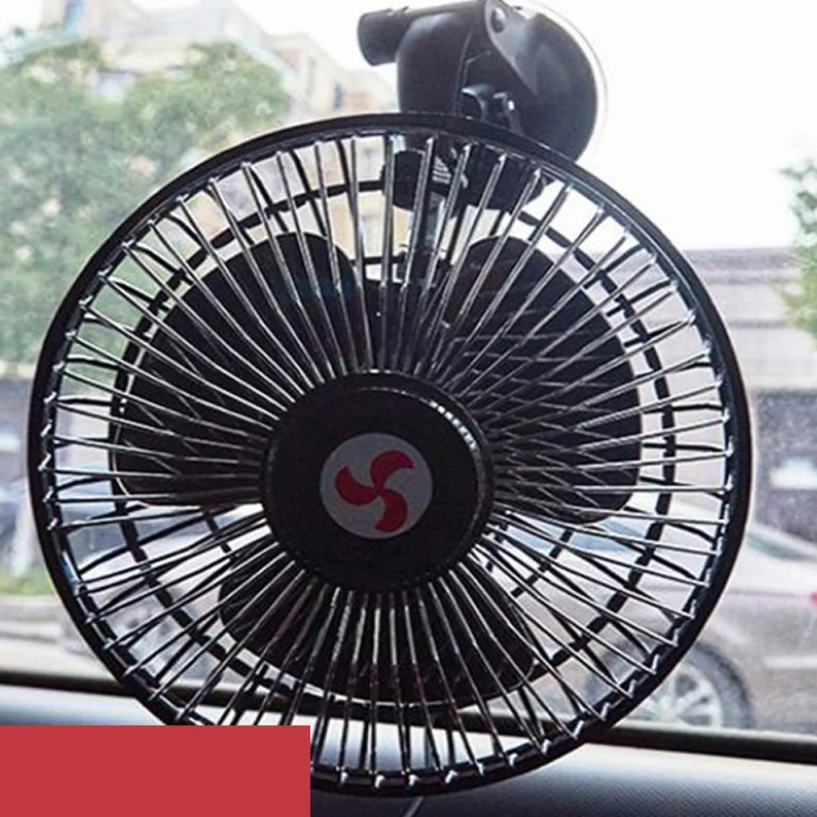 BESTonZON 1 6 elektryczny wentylator do samochodu calowy wentylator samochodowy wentylator z gumowym mocowaniem podwójna głowa zapalniczka wentylator chłodzący chłodnica miłośnik