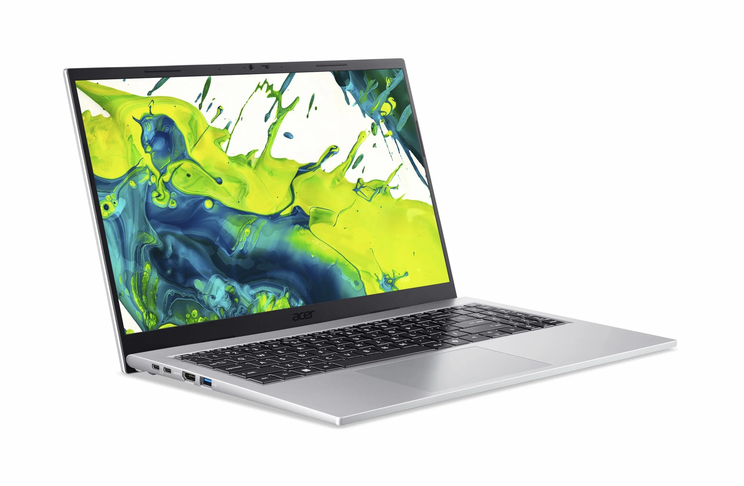 Acer Aspire Go 15 (AG15-72P-52M0) laptop, wyświetlacz FHD IPS 15,6", Intel Core 5 120U, 16 GB RAM, 512 GB SSD, karta graficzna Intel, Windows 11, klawiatura QWERTY, srebrna