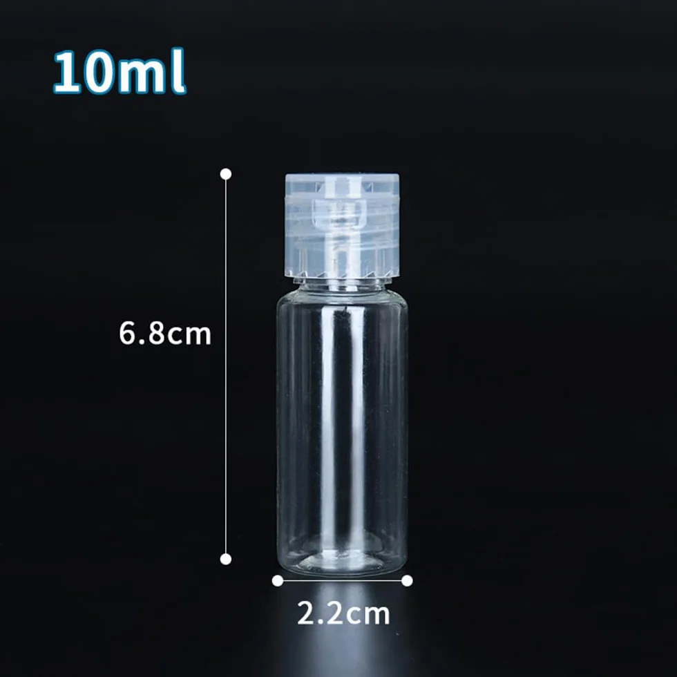 Przezroczyste zestaw butelek podróżnych, 12 szt. do wielokrotnego napełniania, 15 ml, PET, podróż