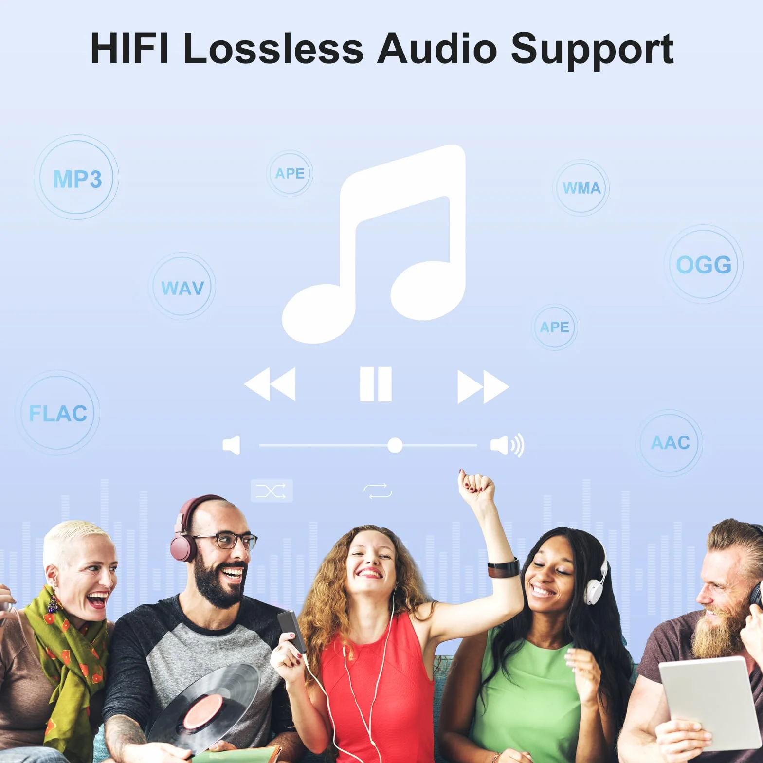 Odtwarzacz MP3 ze Spotify, MECHEN MP3 Player Bluetooth WLAN, przenośny odtwarzacz MP4 z systemem Android z muzyką Amazon, Deezer, kompatybilny z dźwiękiem, ekran dotykowy 4" (Szary)