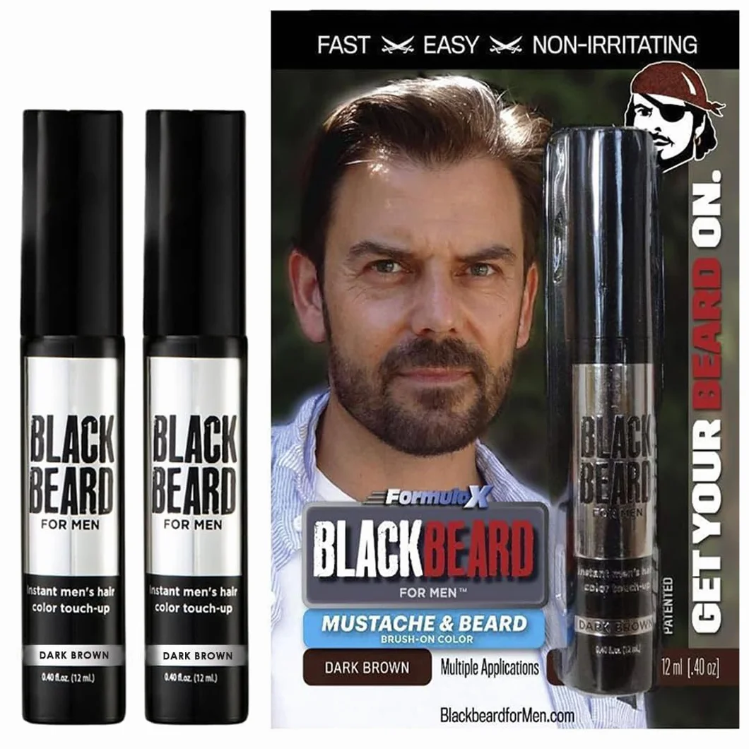 Blackbeard dla mężczyzn – tymczasowy pędzel do malowania 12 ml (0,40oz) (ciemnobrązowy X2)