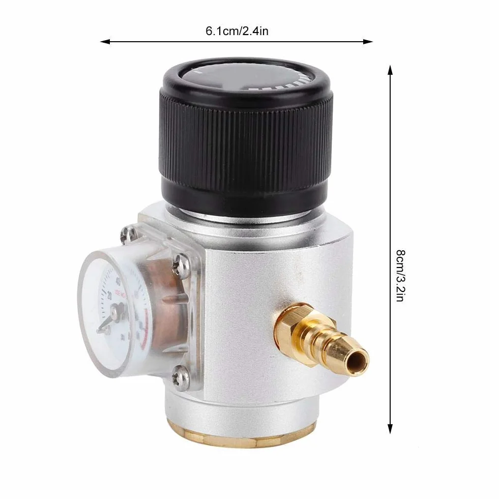 Regulator gazu CO2 Mini T21 4 wskaźnik ciśnienia 0-90 PSI