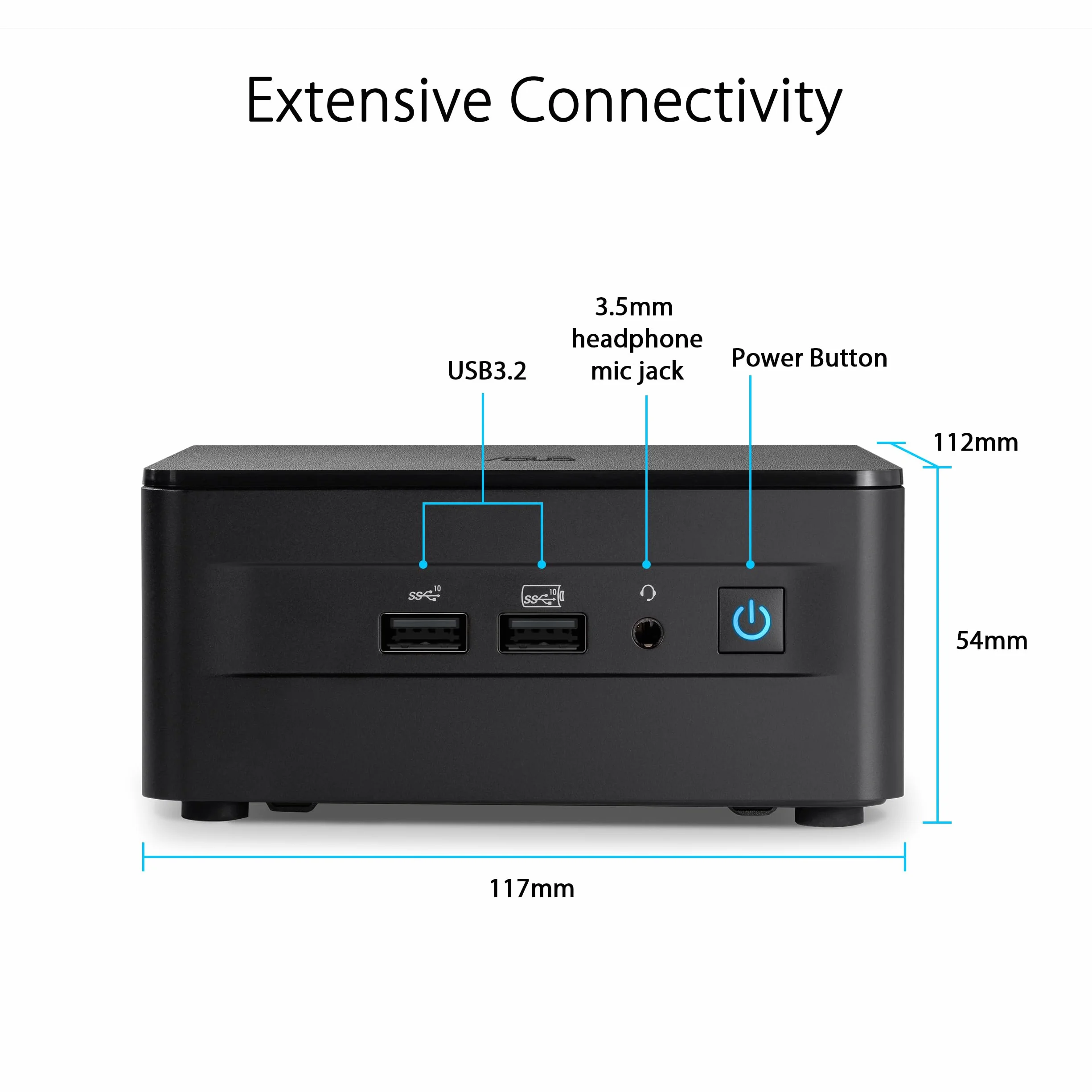 ASUS NUC 13 Pro komputer stacjonarny Barebone (Intel Core i7-1360P, Intel UHD Graphics, bez pamięci, bez pamięci masowej, bez systemu operacyjnego, z kablem zasilającym)