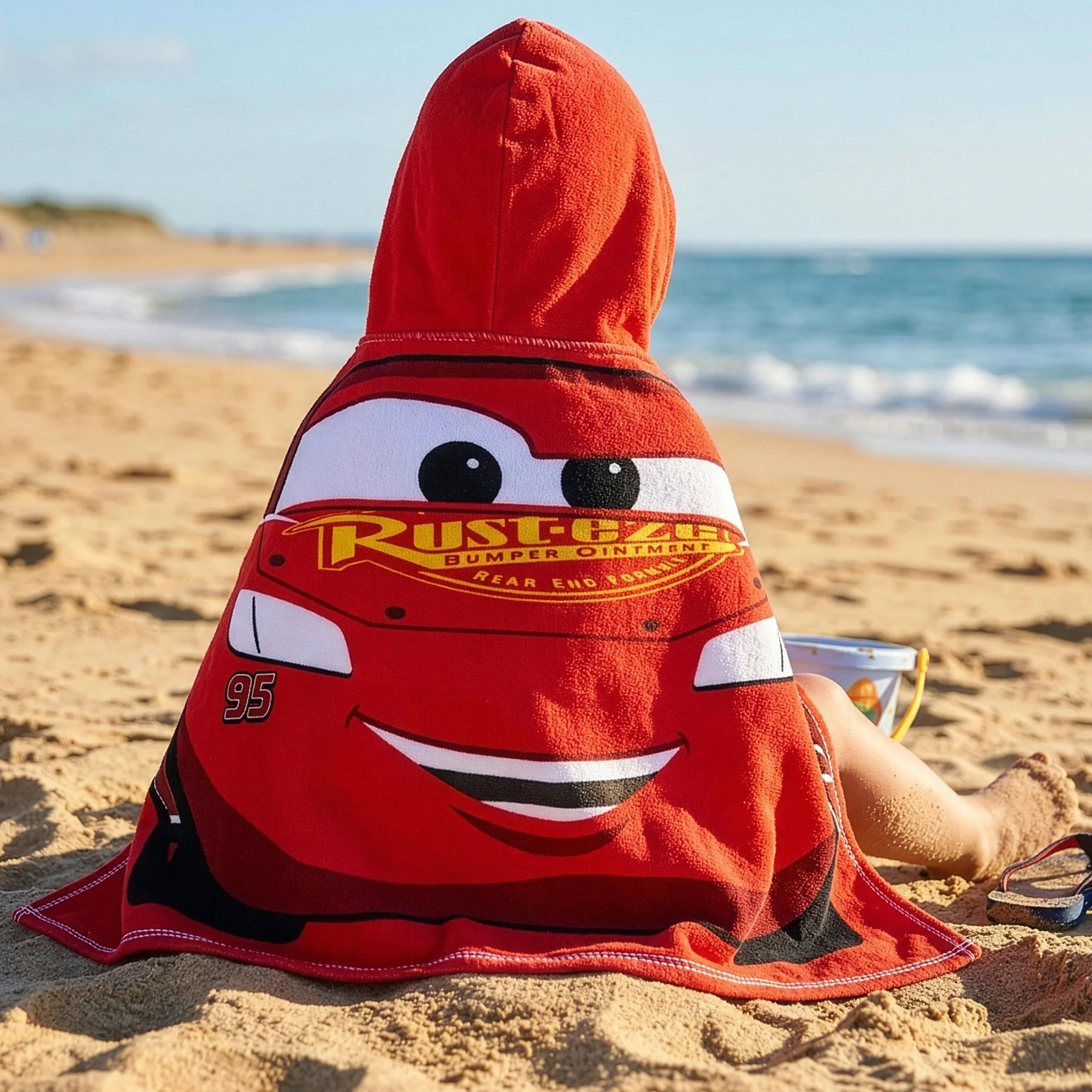 Disney Cars Ręcznik Plażowy, Ręcznik Kąpielowy Lightning McQueen Dla Dzieci, Ręczniks Z Kapturem Dla Dzieci, Czerwony One Size