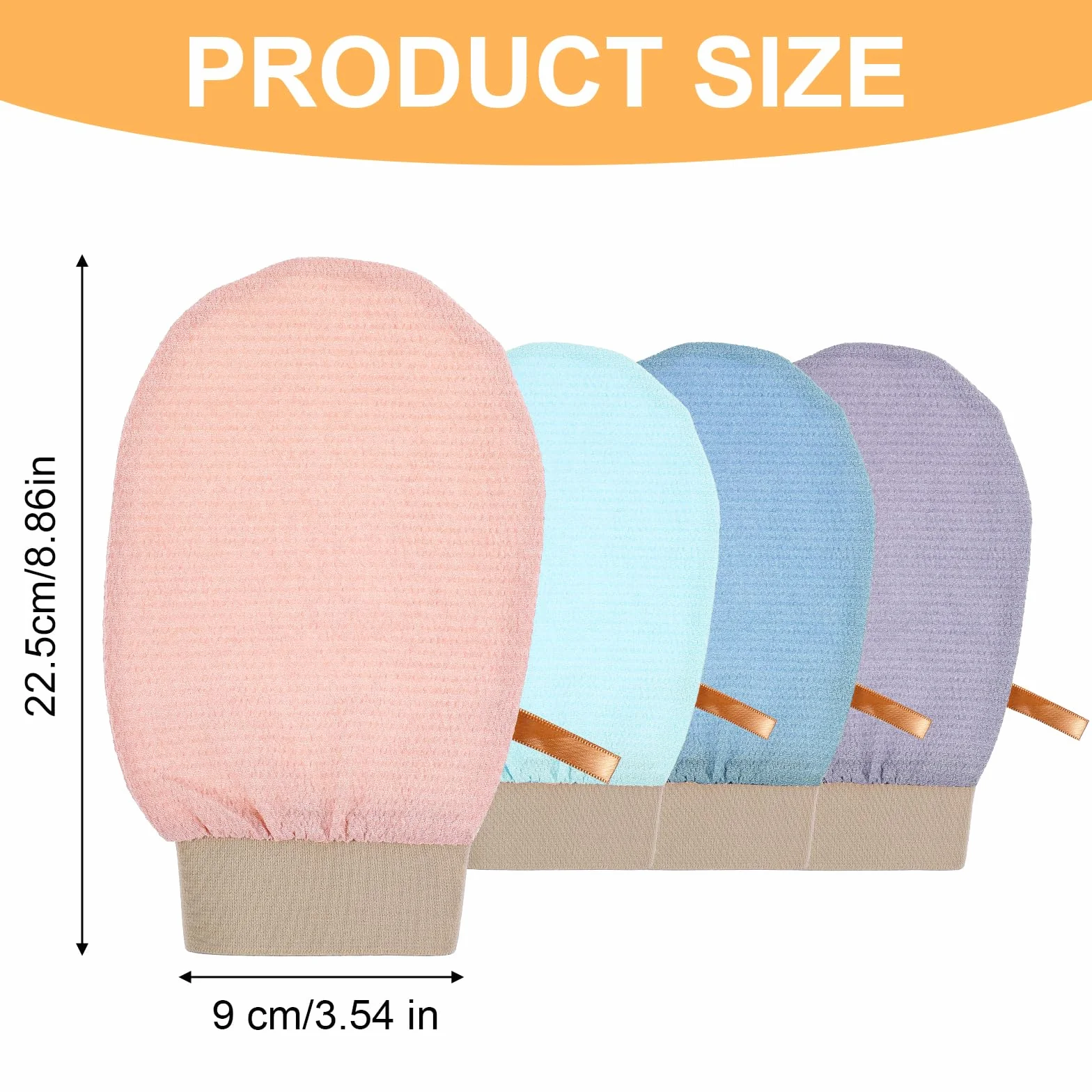 4 sztuki rękawic do peelingu hamam, rękawice do peelingu, unisex, rękawice do peelingu ciała, rękawice Kessa do wspomagania krążenia krwi i usuwania łupieżu, wielokolorowe