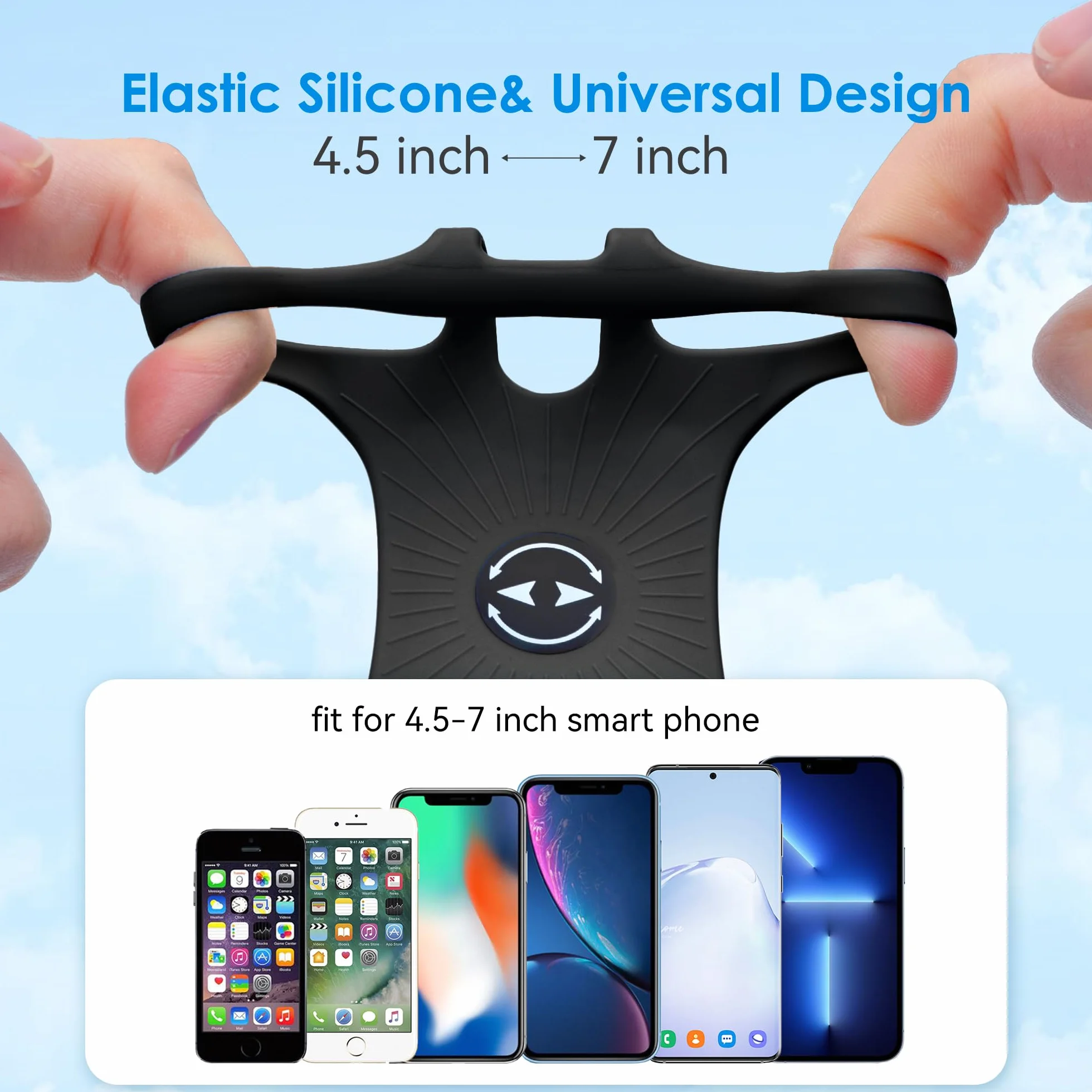 Plecak na telefon, klips na pasek do plecaka 2 w 1 i uchwyt na telefon do iPhone'a 11.4-17.8 cm, obracany o 360°, zdejmowany, bezpieczne dopasowanie 4-7 cm szerokie paski plecaka, idealny na