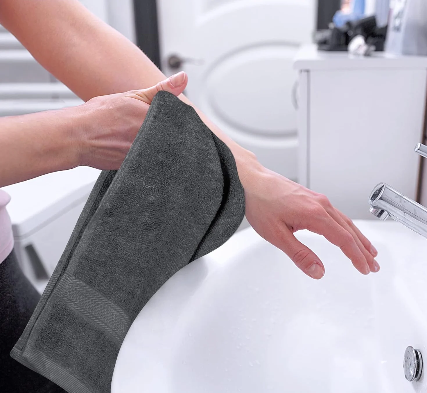 Utopia Towels Ręczniki do rąk 100% czesana bawełna ring spun 40 x 71 cm 6 szt. Szary