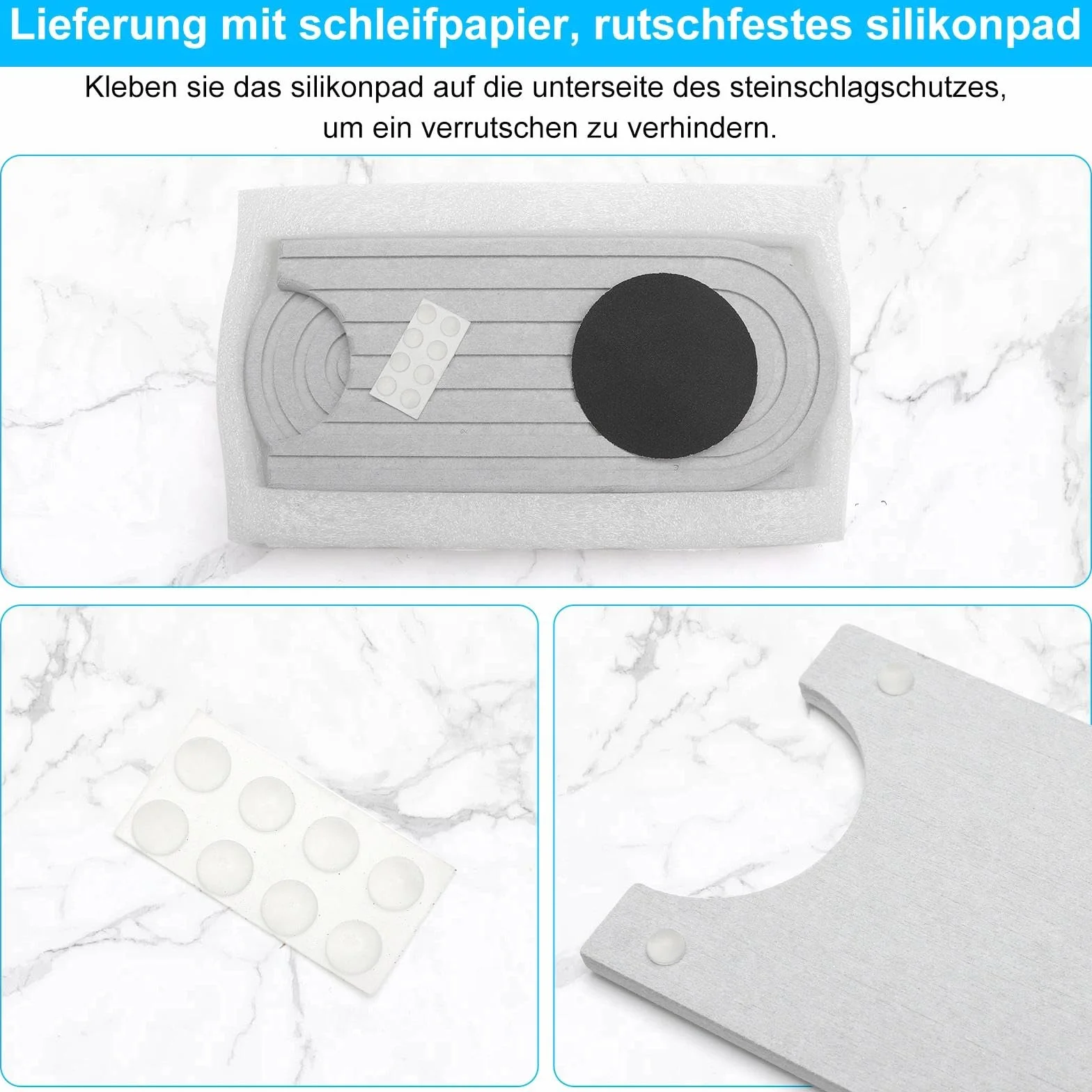 APOMOONS Mata ociekowa do zlewozmywaka 40x10 cm jasnoszara