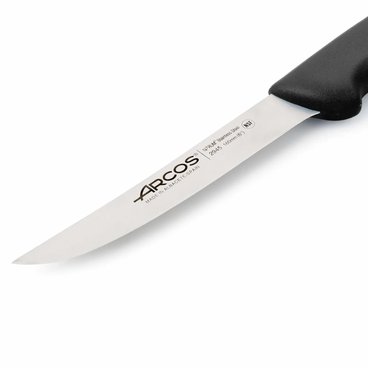 Arcos 294525 seria 2900 nóż do boningu 160 mm stal nierdzewna 18/8 czarny uchwyt polipropylenowy