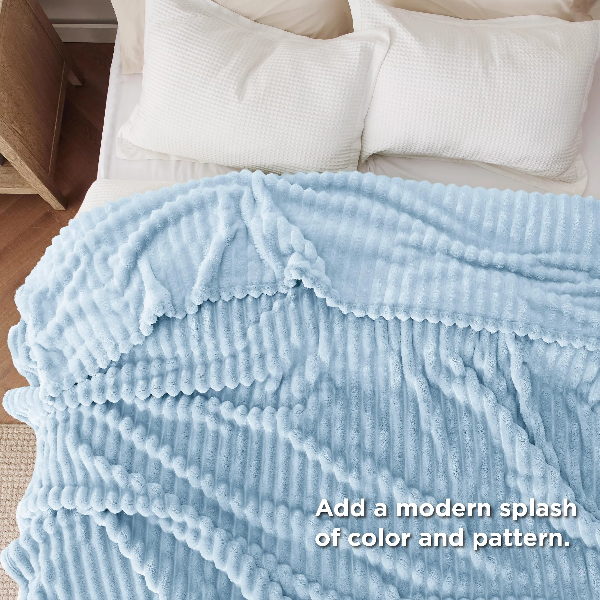 BEDSURE Koc polarowy XXL 240x220 cm ciemnoniebieski