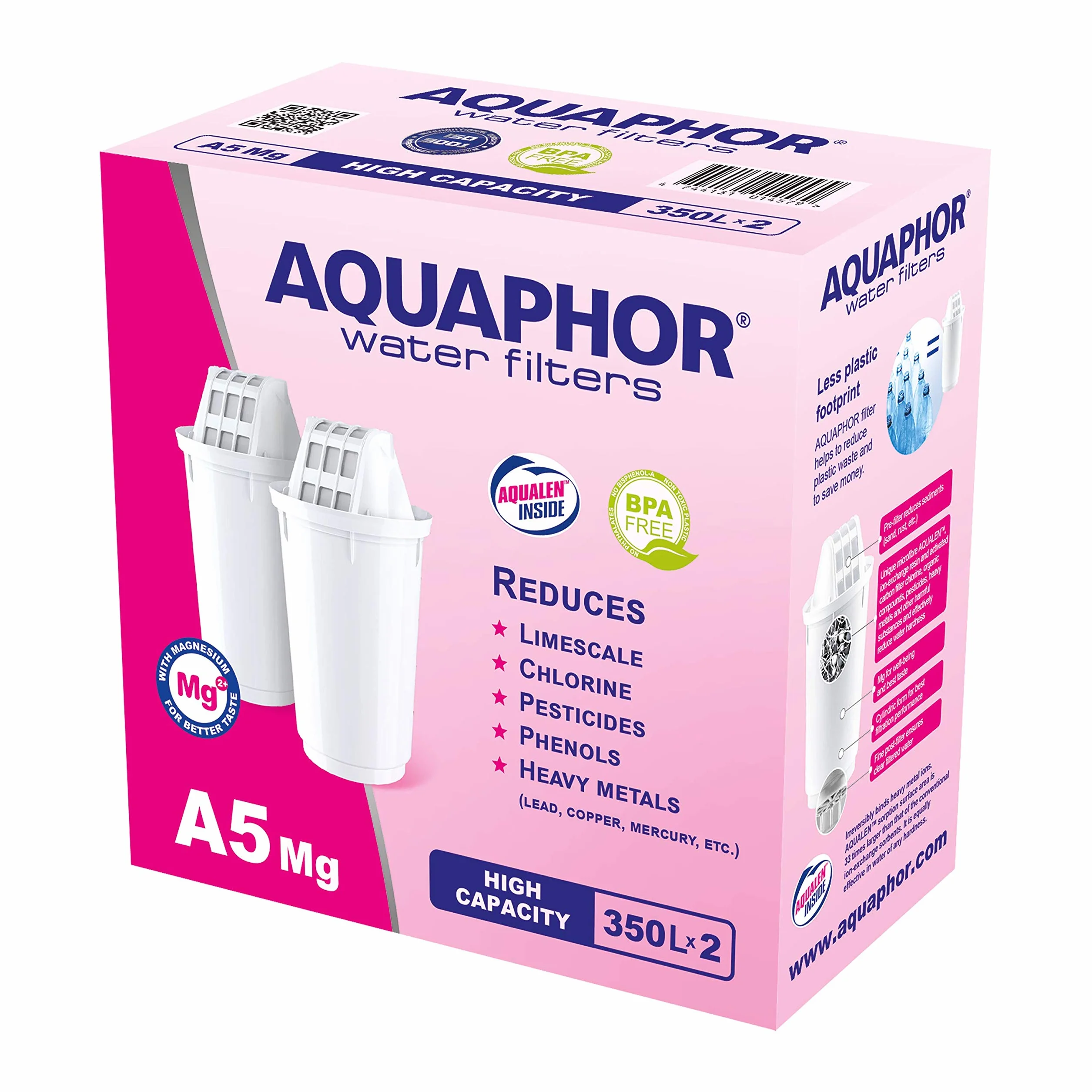 AQUAPHOR Filtr do wody Provence czarny w zestawie z 1 filtrem A5 I karafka na 4,2 l I Duży fiIter o wyglądzie szkła I Redukuje wapno i chlor, filtr do wody stołowej, stylowy pojemnik, idealny dla