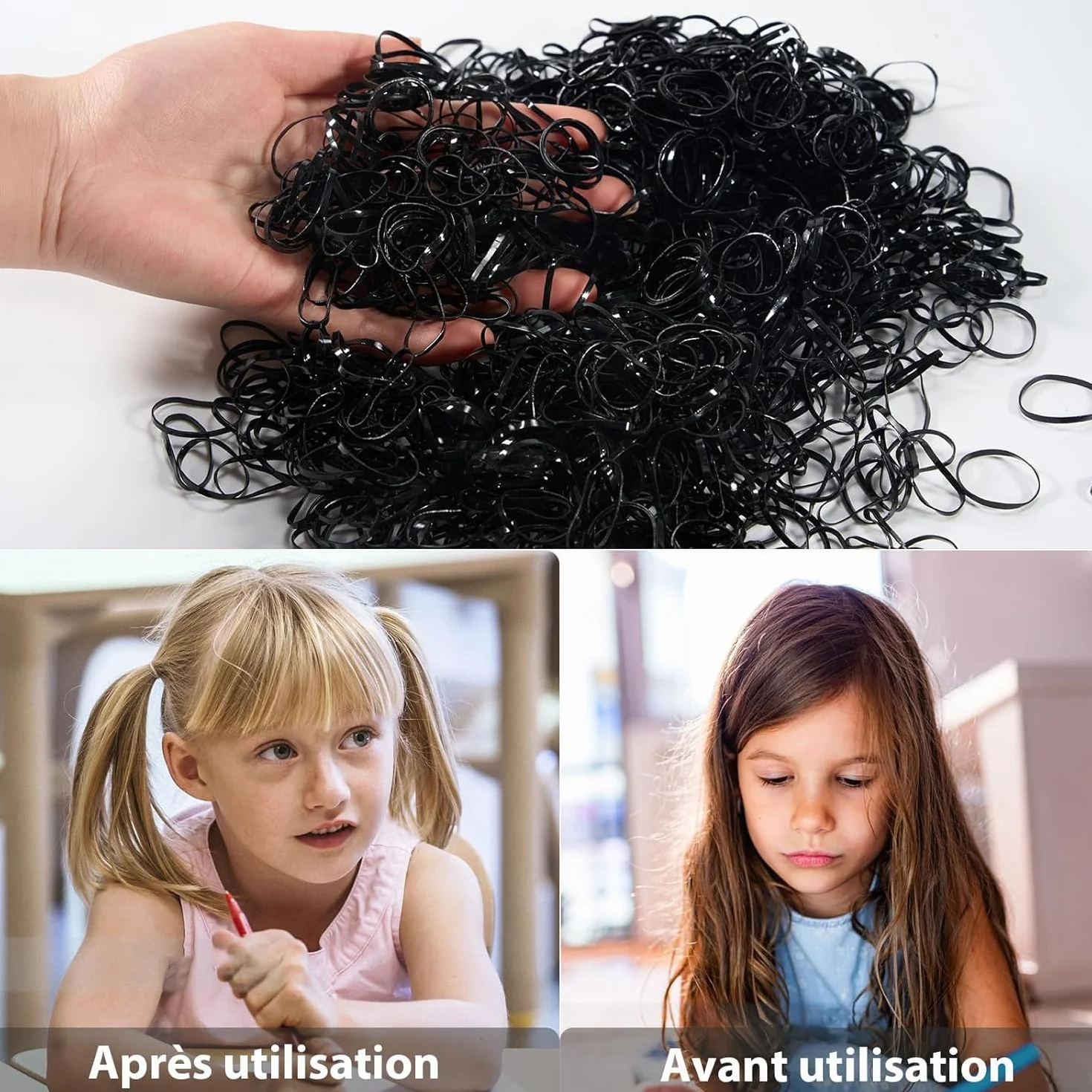 1500 sztuk gumek do włosów, mini małe gumki do włosów, elastyczne, Scrunchies dla kobiet, dziewcząt, mężczyzn (czarne)