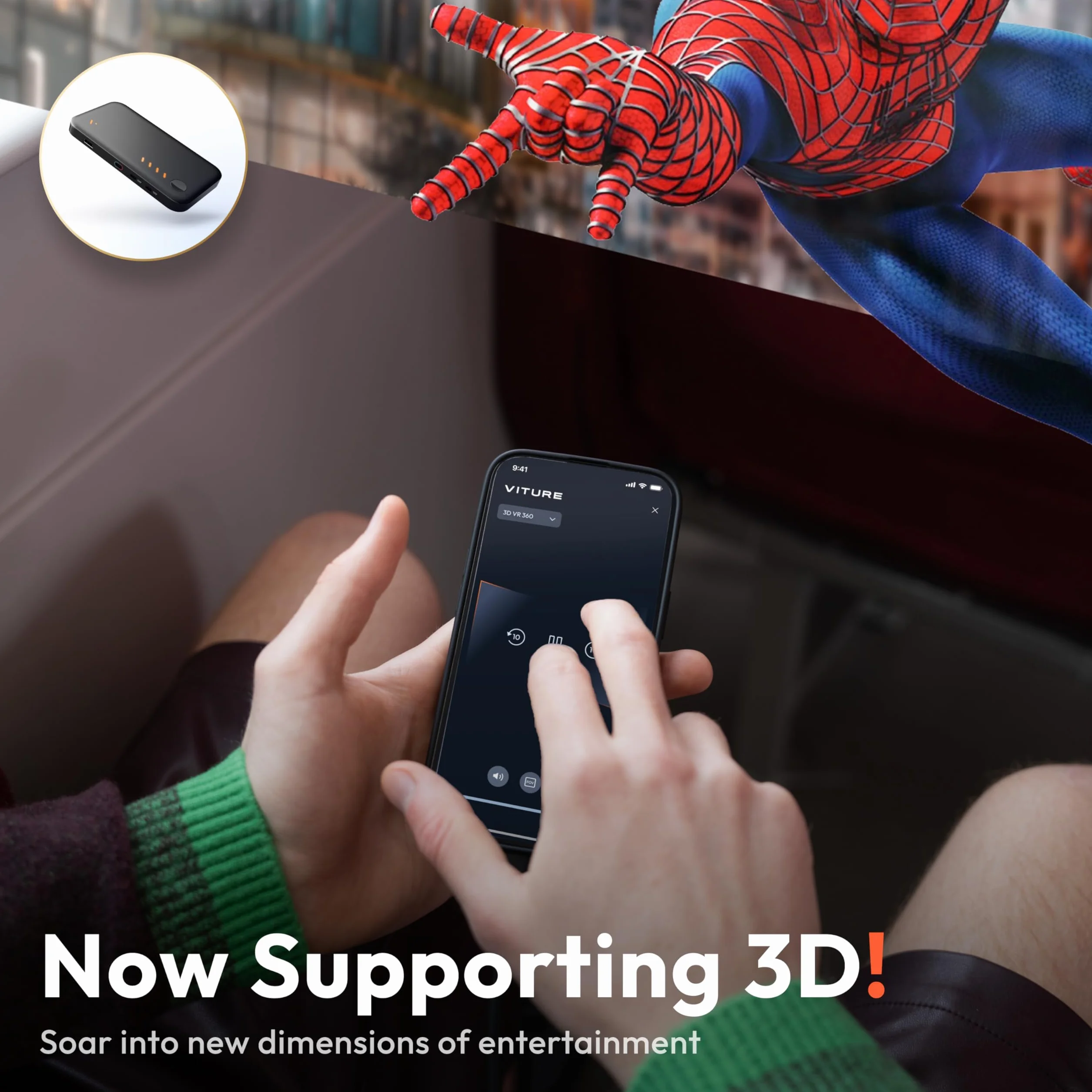 Mobilna stacja dokująca VITURE Pro kompatybilna z PS, strumieniowanie i granie w trybie współpracy, obsługa treści 2D/3D, pasuje do Switcha, przenośnych konsol do gier, Fire TV, urządzeń HDMI