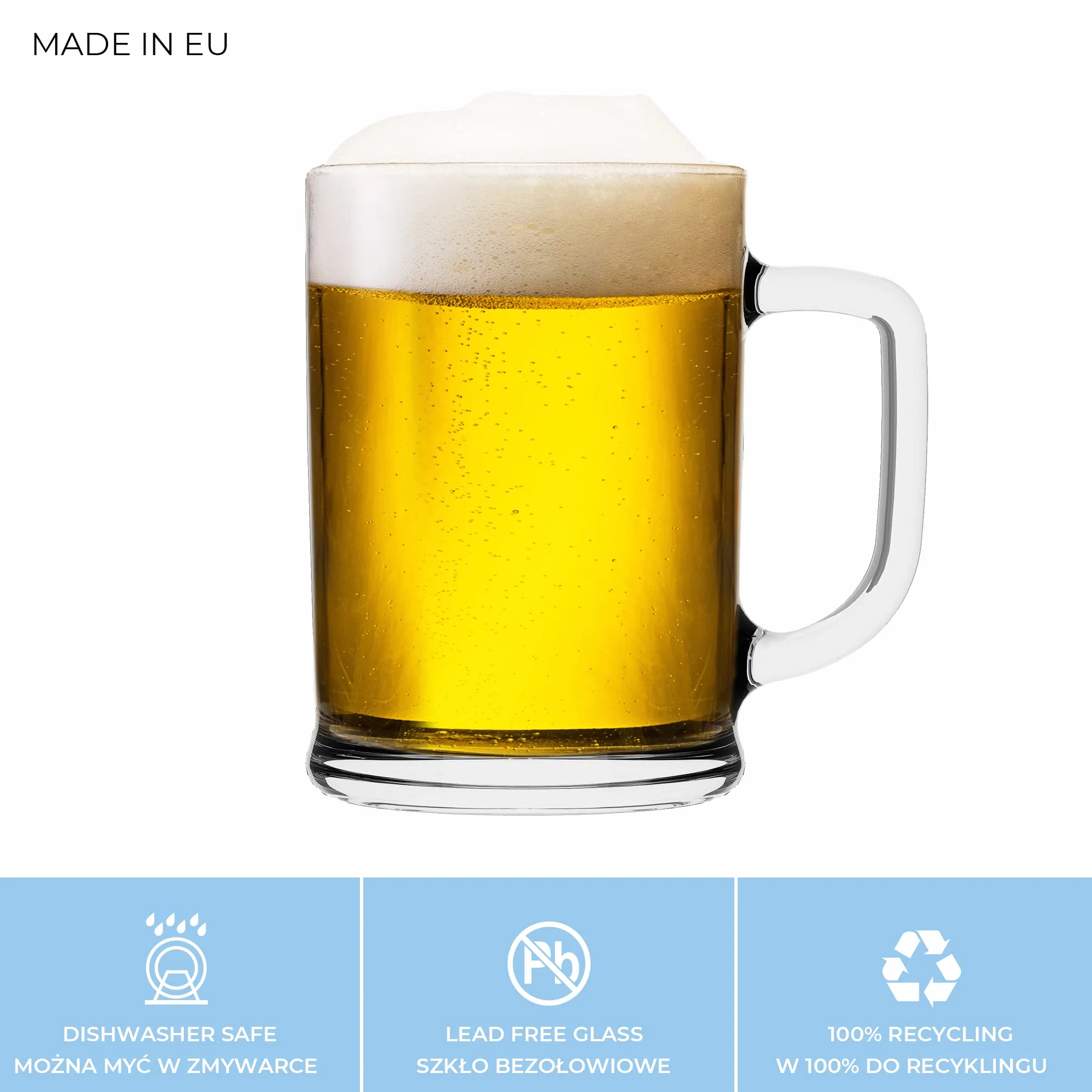 Kufel do Piwa Zestaw 6 Sztuk 500 ml TREND FOR HOME Kolekcja Ulf
