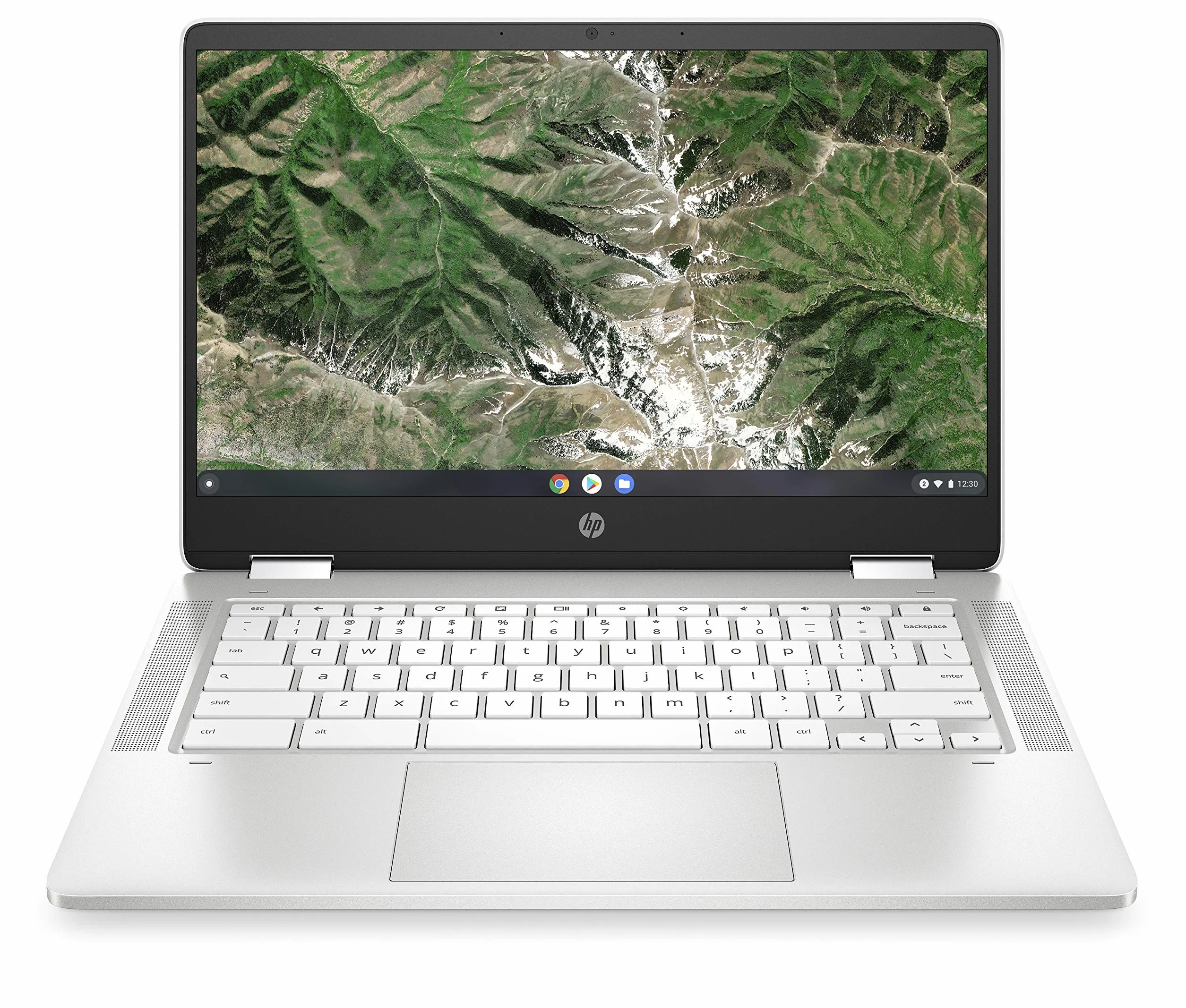 HP Chromebook x360 Laptop, 14" ekran dotykowy, Intel Celeron N4120, 4 GB DDR4 RAM, 64 GB eMMC, Intel UHD Graphics 600, system operacyjny ChromeOS, klawiatura QWERTZ, Germini, Biały ceramiczny
