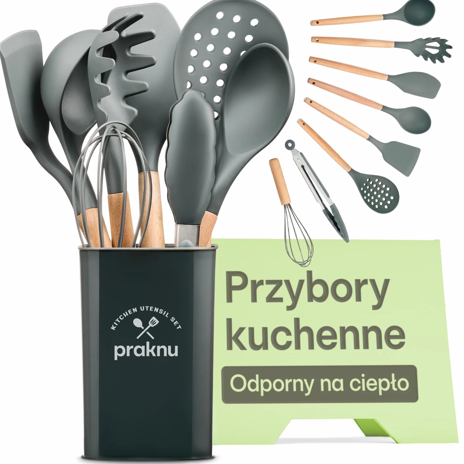 Zestaw Przyborów Kuchennych 8-Częściowy z Żaroodpornym Silikonem Certyfikat FDA