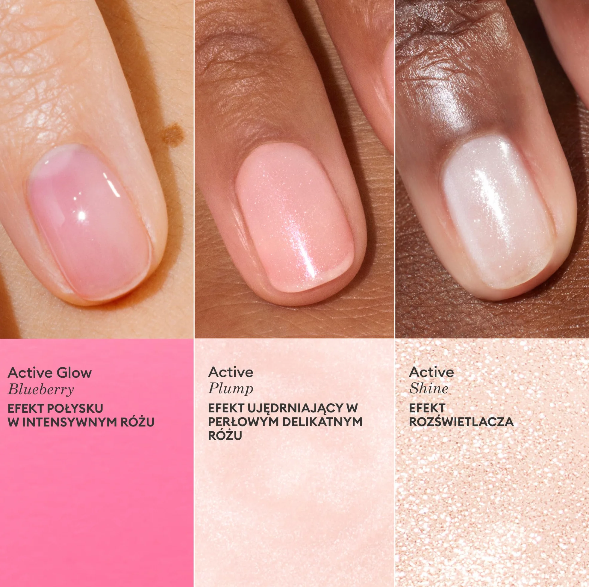 Zestaw świąteczny Manucurist Active Icons Trio – lakiery do paznokci Active Glow Blueberry, Shine, Plump – odżywka wzmacniająca – rozświetlający zabieg – lakiery i pielęgnacja – prezenty