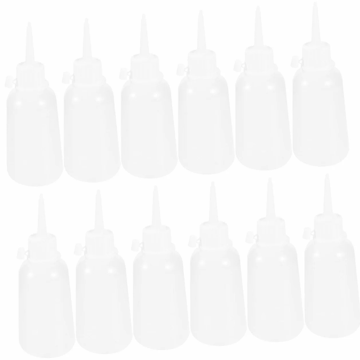 WOONEKY 12kawałki Butelki z Cienką Końcówką Do Kleju Plastikowe Butelki Do Aplikacji z Pokrywkami Wielokrotnego Użytku i Naprawczych