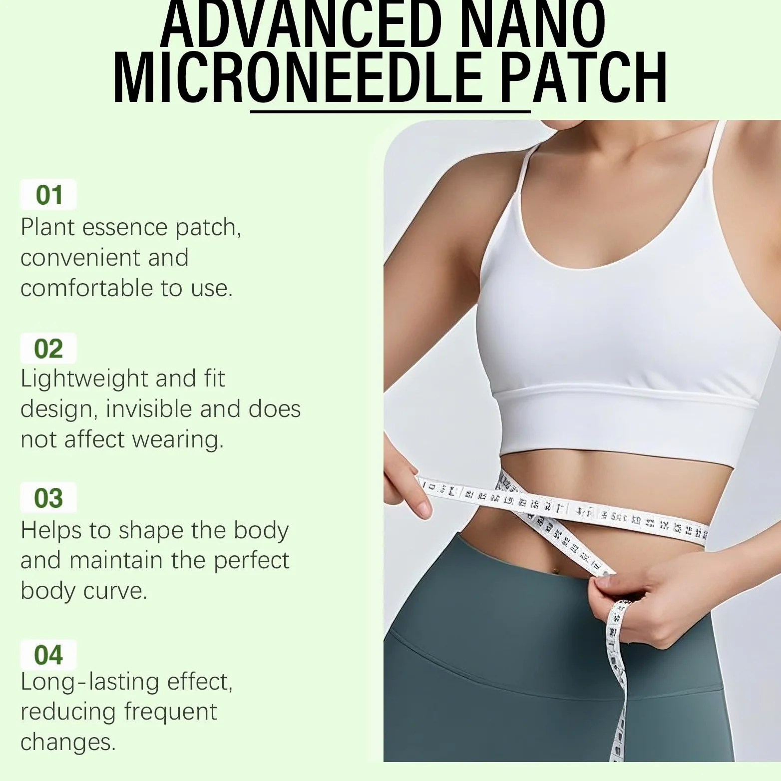Moringa Berberine Plaster wyszczuplający, 10 w 1 Nano Microneedle Plaster, naturalna plaster odchudzający, płaski brzuch, łatwa w aplikacji, niewidoczna, do typów ciała