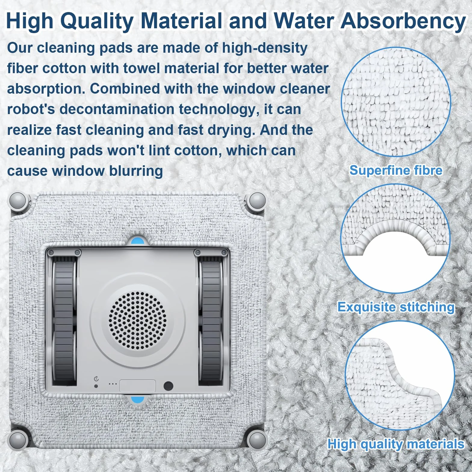 ECOVACS WINBOT Mini podkładki do czyszczenia okien, ściereczki z mikrofibry W-CC02-0012